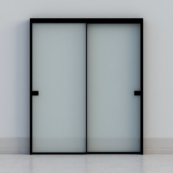 Sleek Glass Sliding Door 3D model for Modern Spaces
