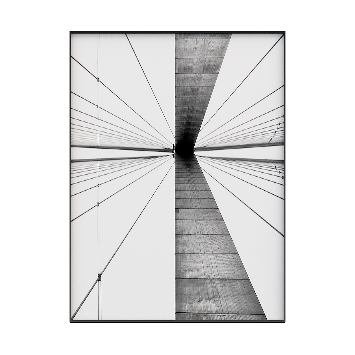 Futuristic Gateway Bridge 3D Model – Concrete & Cable Design