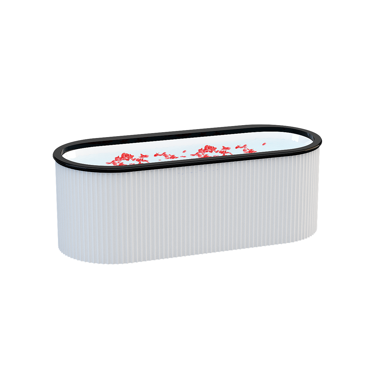 Oval Water Pool 3D Model – Low-Poly Reflective Design