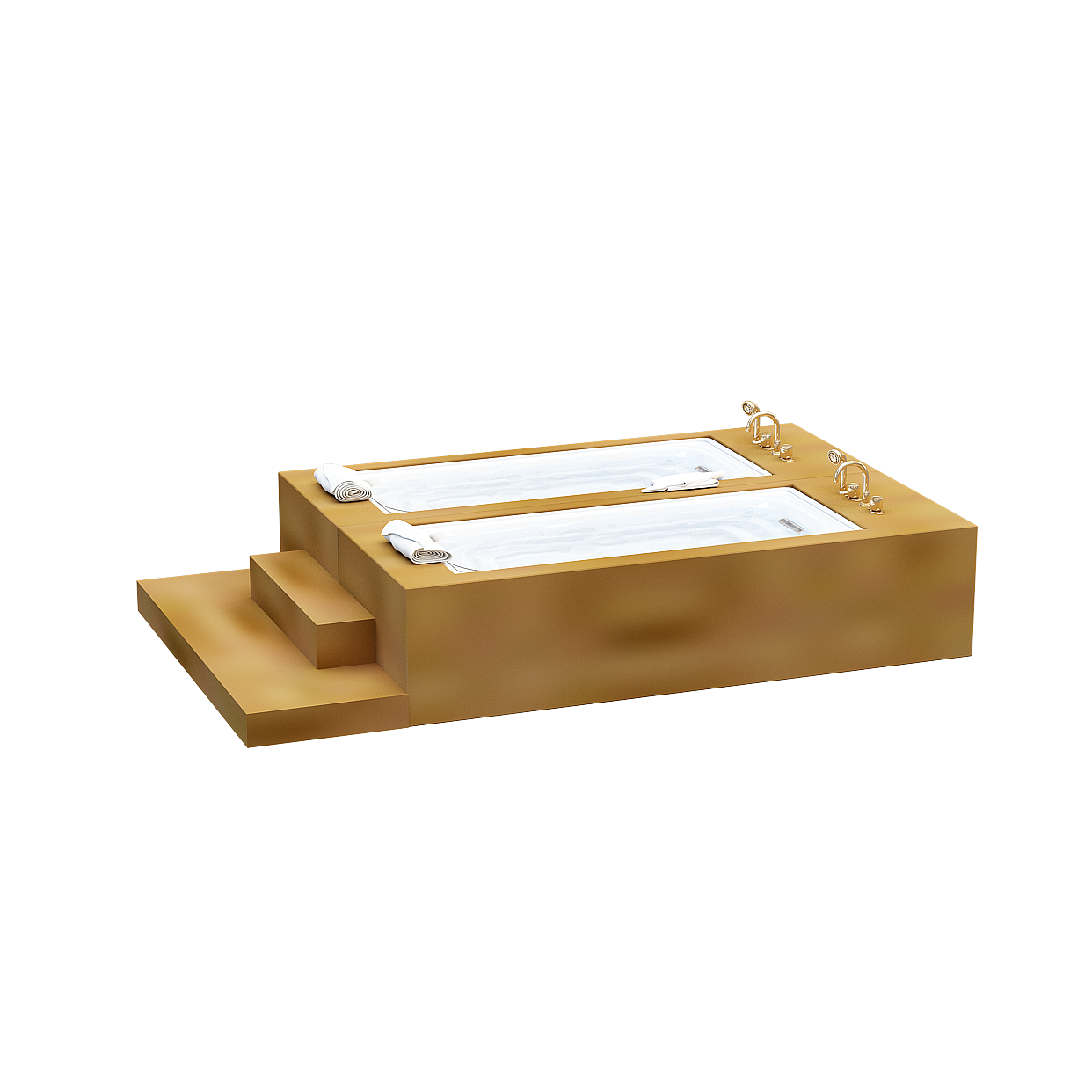 Modern Spa Tub 3D Model – Sleek Low-Poly Design