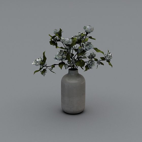 Vase and Jasmine 3D model