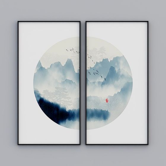 Serene Low-Poly Mountain Landscape 3D model