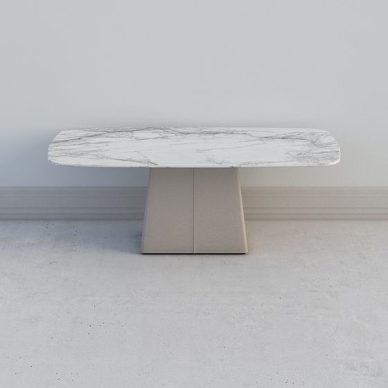 Stylish Marble Dining Table 3D model for Modern Spaces
