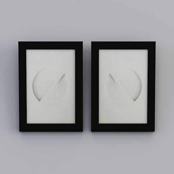 Abstract Fan-Shaped Frame 3D model for Creative Projects