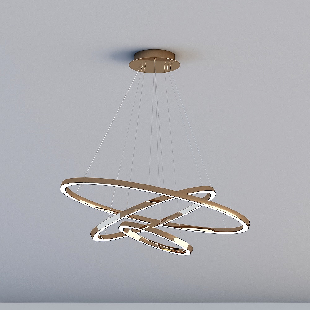Twisted Circles 3D Model Chandelier