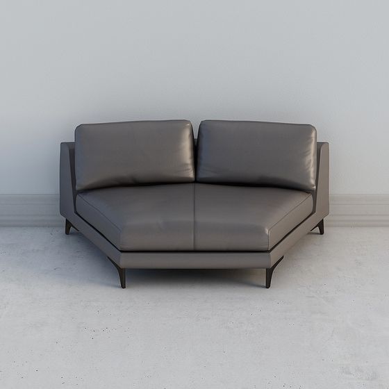 Modern Minimalist Gray Sofa 3D model