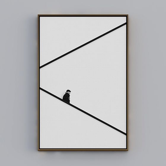 Minimalist Suspended Bird 3D model for Creative Projects