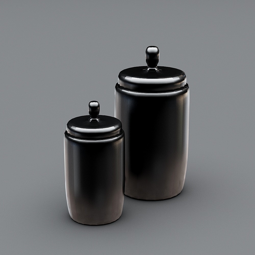 Elegant Storage Jar Collection 3D model