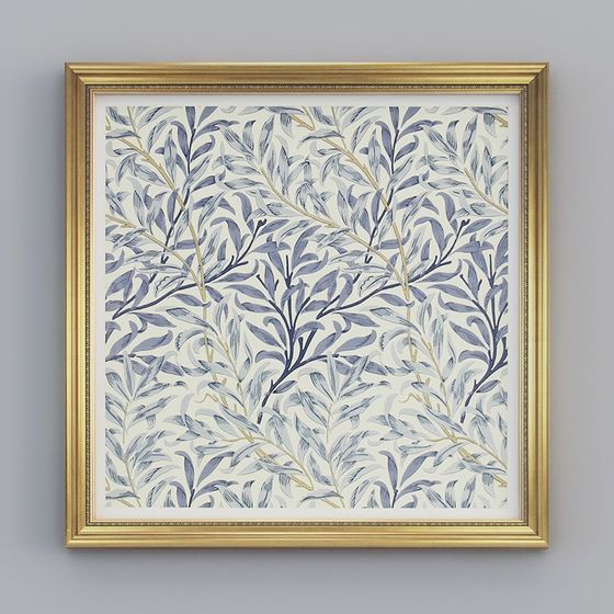 Vibrant Low-Poly Plant Pattern 3D Model