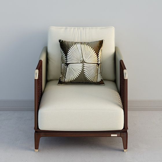 Stylish Low-Polygon Armchair 3D model for Modern Interiors