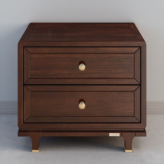 Elegant Low-Polygon Nightstand 3D model
