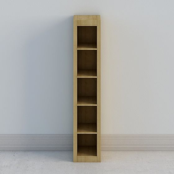 Elegant Low-Poly Bookshelf 3D model