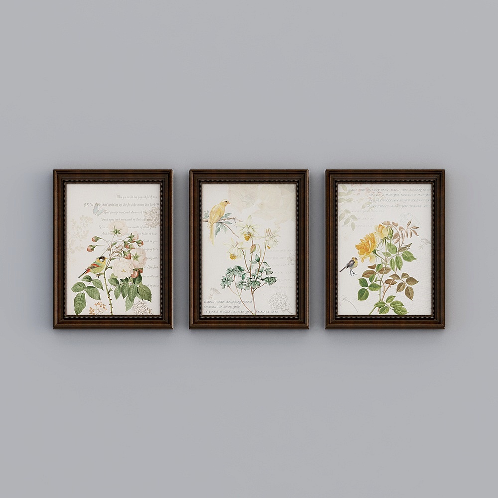 Salle de séjour rétro kibaki européenne et américaine brune 61,6x81 .6cm Plante européenne emwy-e-1