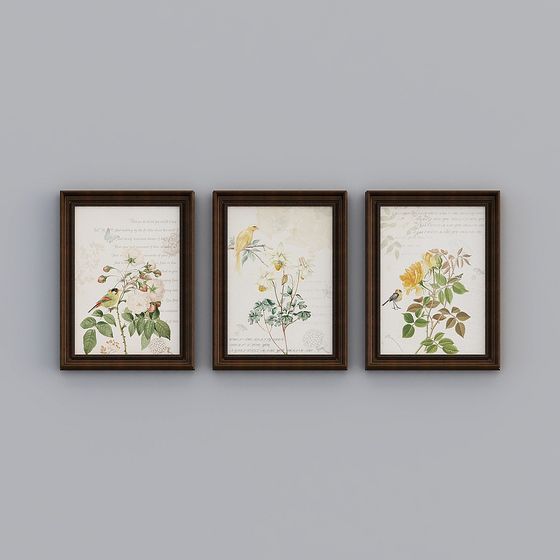 Salle de séjour rétro kibaki européenne et américaine brune 61,6x81 .6cm Plante européenne emwy-e-1