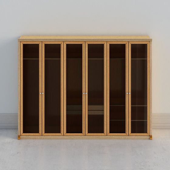 Stylish Six-Door Bookshelf 3D model