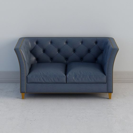 Elegant Chesterfield Sofa 3D Model