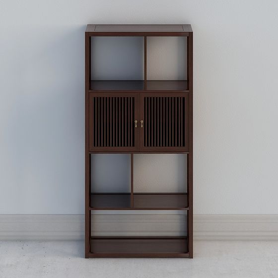 Zen-Inspired Bookshelf 3D model