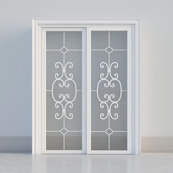 dekorative weiße Schiebetür