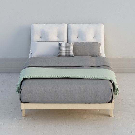 Nội thất nguyên bản Giường vải 1,5m hiện đại Bắc Âu 208 1500 x 2280 x 930mm