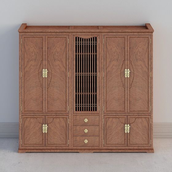 Elegant Chinese Wardrobe 3D model for Modern Design