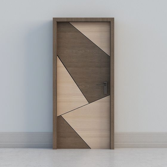Abstract Geometric Wooden Door 3D model