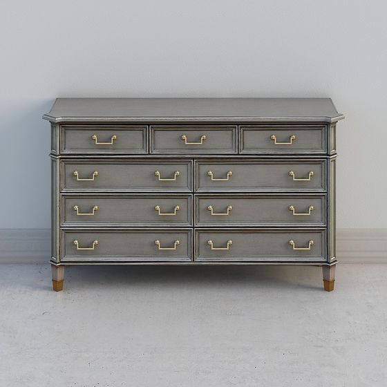 Elegant Vintage 3D Model Furniture Cabinet