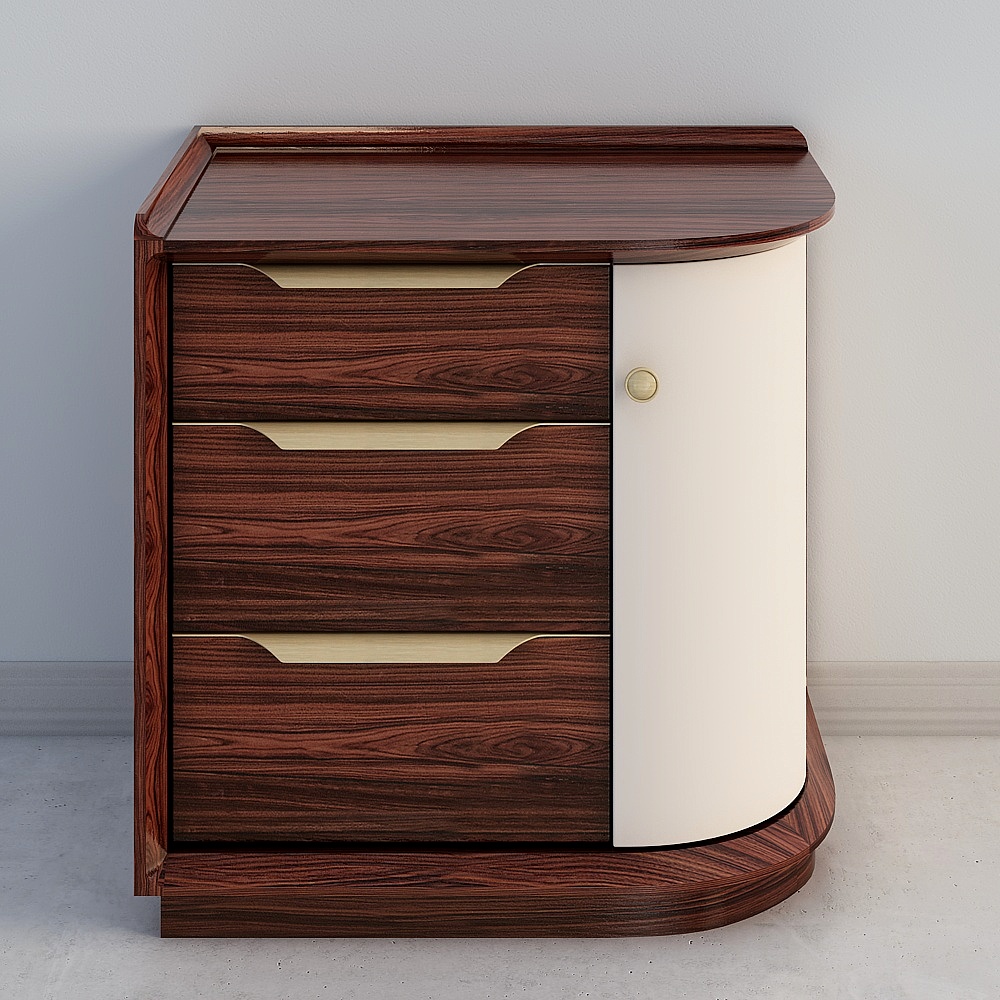 Elegant Low-Poly Nightstand 3D model for Modern Interiors
