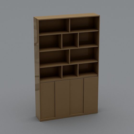 Stylish Low-Poly Bookshelf 3D Model for Modern Interiors