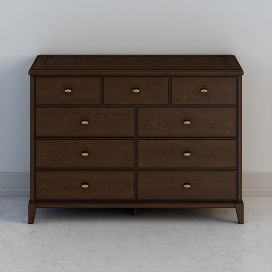 Retro Six Drawer Cabinet 3D model