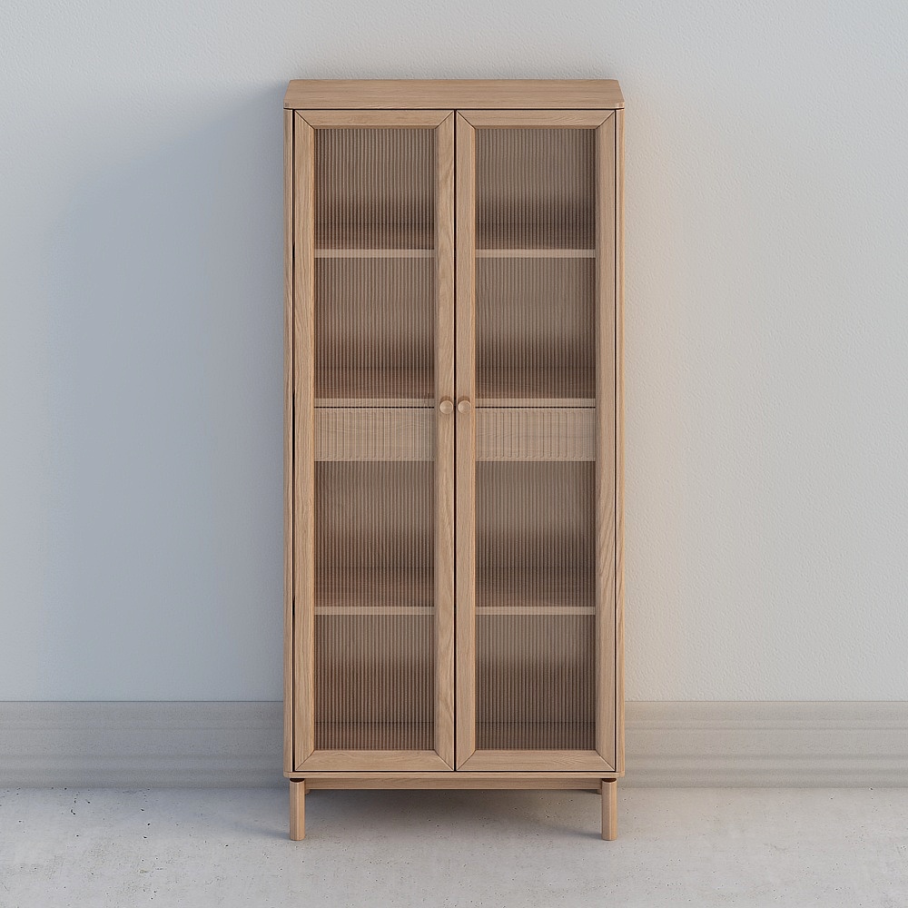 Glass Door Bookshelf 3D Model