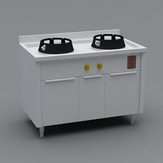 Modern Low-Poly Gas Stove 3D model