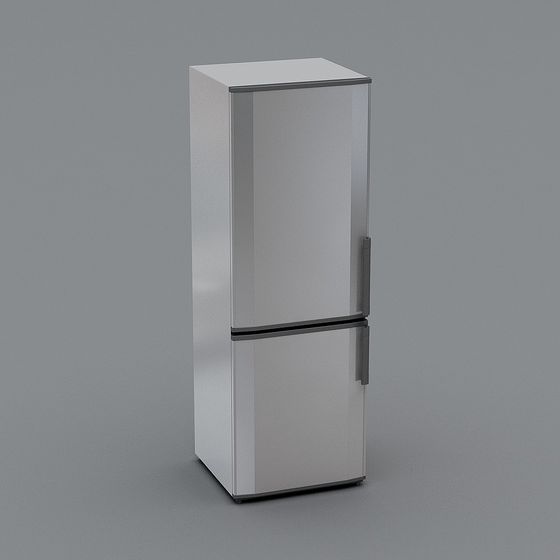 Stylish Double-Door Refrigerator 3D model for Modern Interiors
