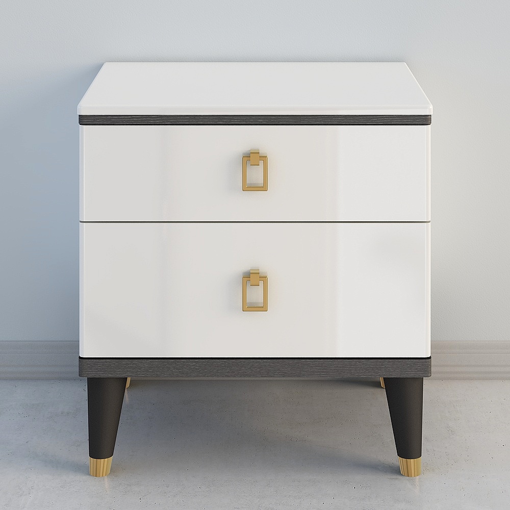 Light luxury black and white - side cabinet