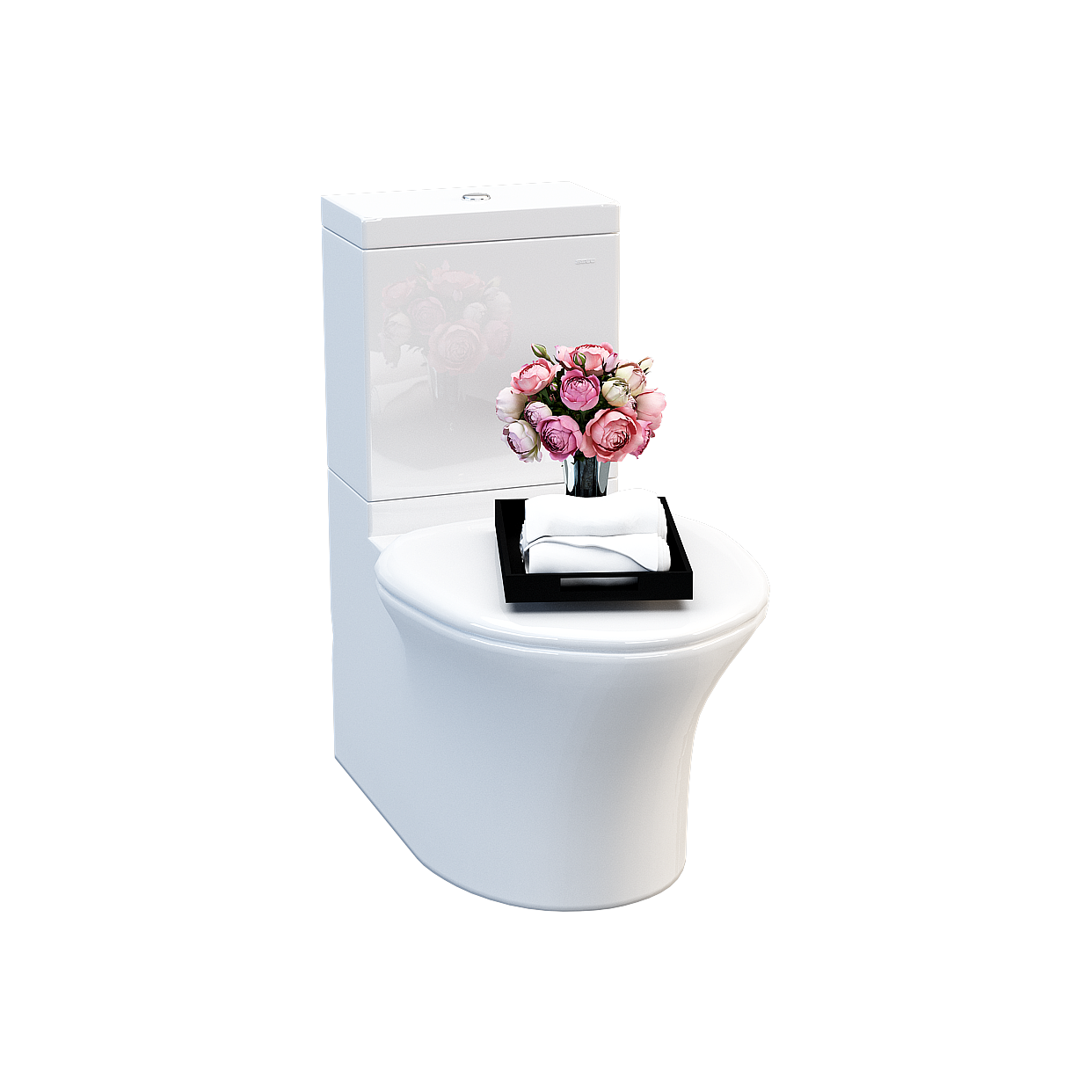 Elegant Bathroom Toilet 3D Model – Low-Poly White Design