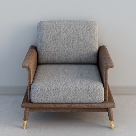 Nordic Style Single Sofa Chair 3D model