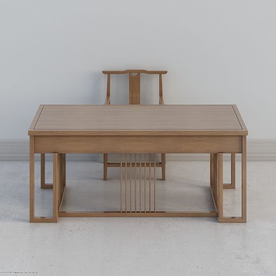 Urban Study Desk and Chair Set 3D model for Modern Spaces