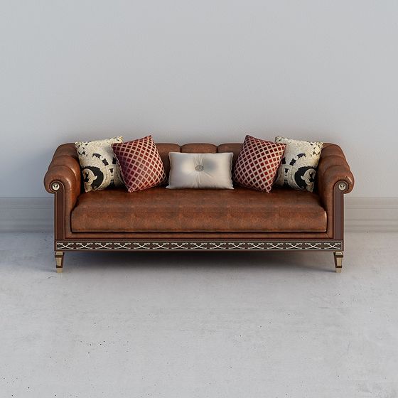 Chesterfield Sofa 3D model for Timeless Style