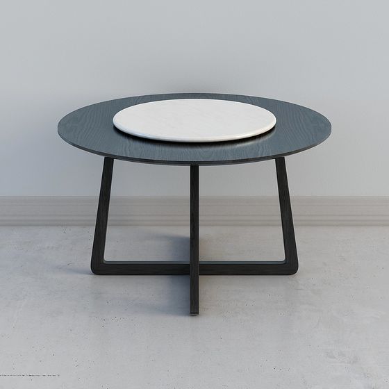 Stylish Low-Polygon Round Table 3D model for Contemporary Spaces
