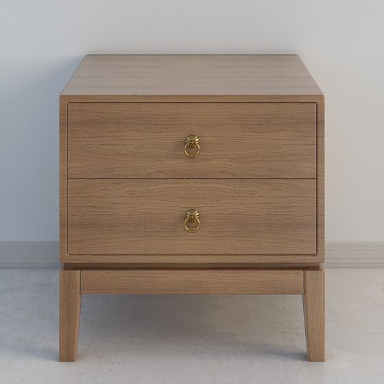 Stylish Low-Polygon Nightstand 3D model for Diverse Designs
