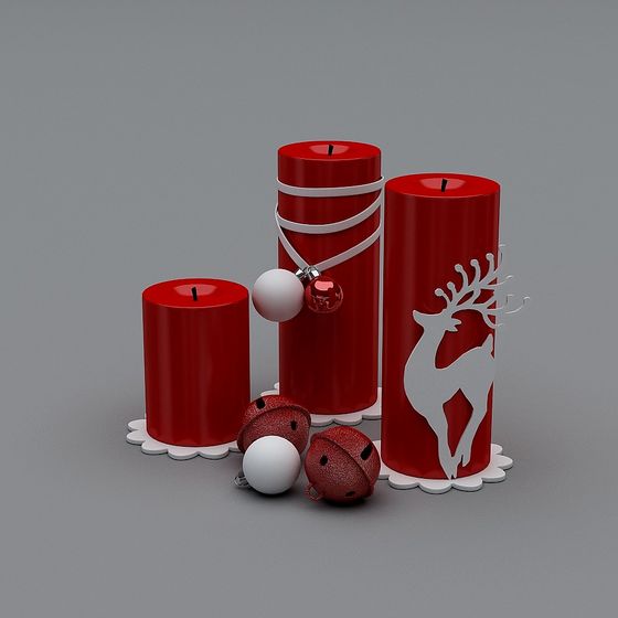 Christmas Candles 3D model