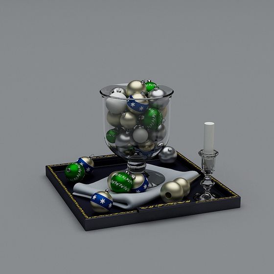 Festive Glass Vase 3D model for Holiday Design