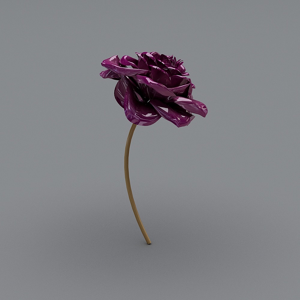 Charming Violet Rose 3D Model