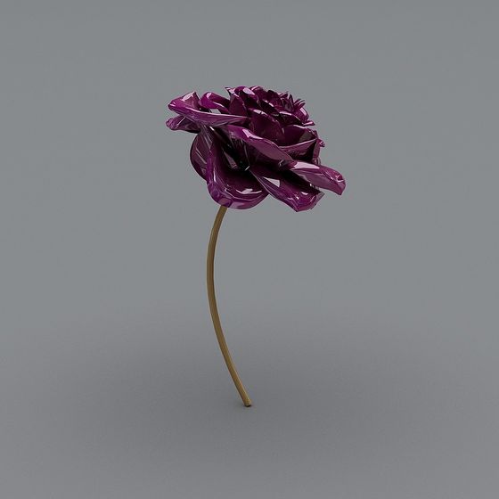 Charming Violet Rose 3D Model