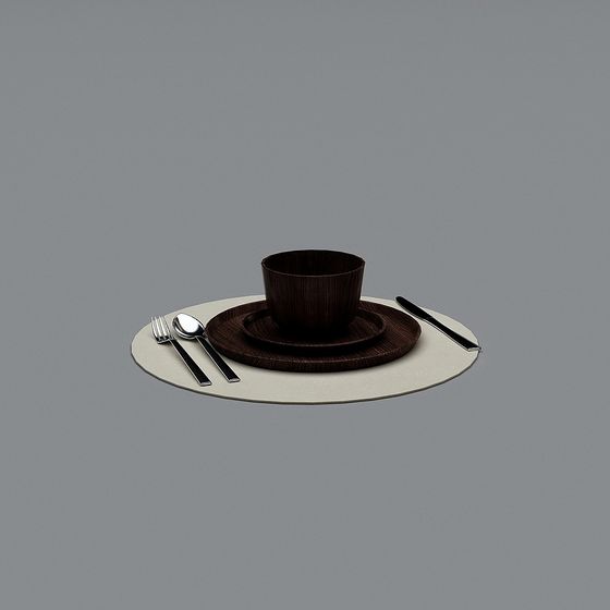 Elegant Tableware Set 3D model
