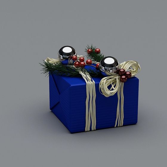 Festive Christmas Gift Box 3D model