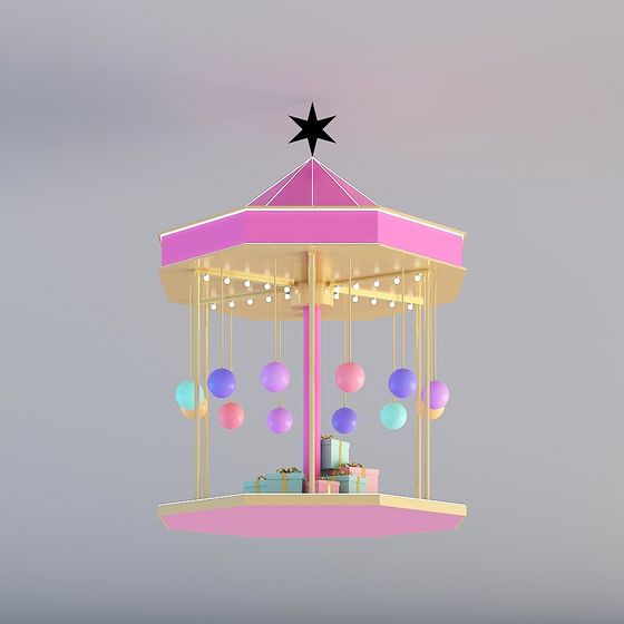 Colorful Rotating Gift Pendant Lamp 3D model