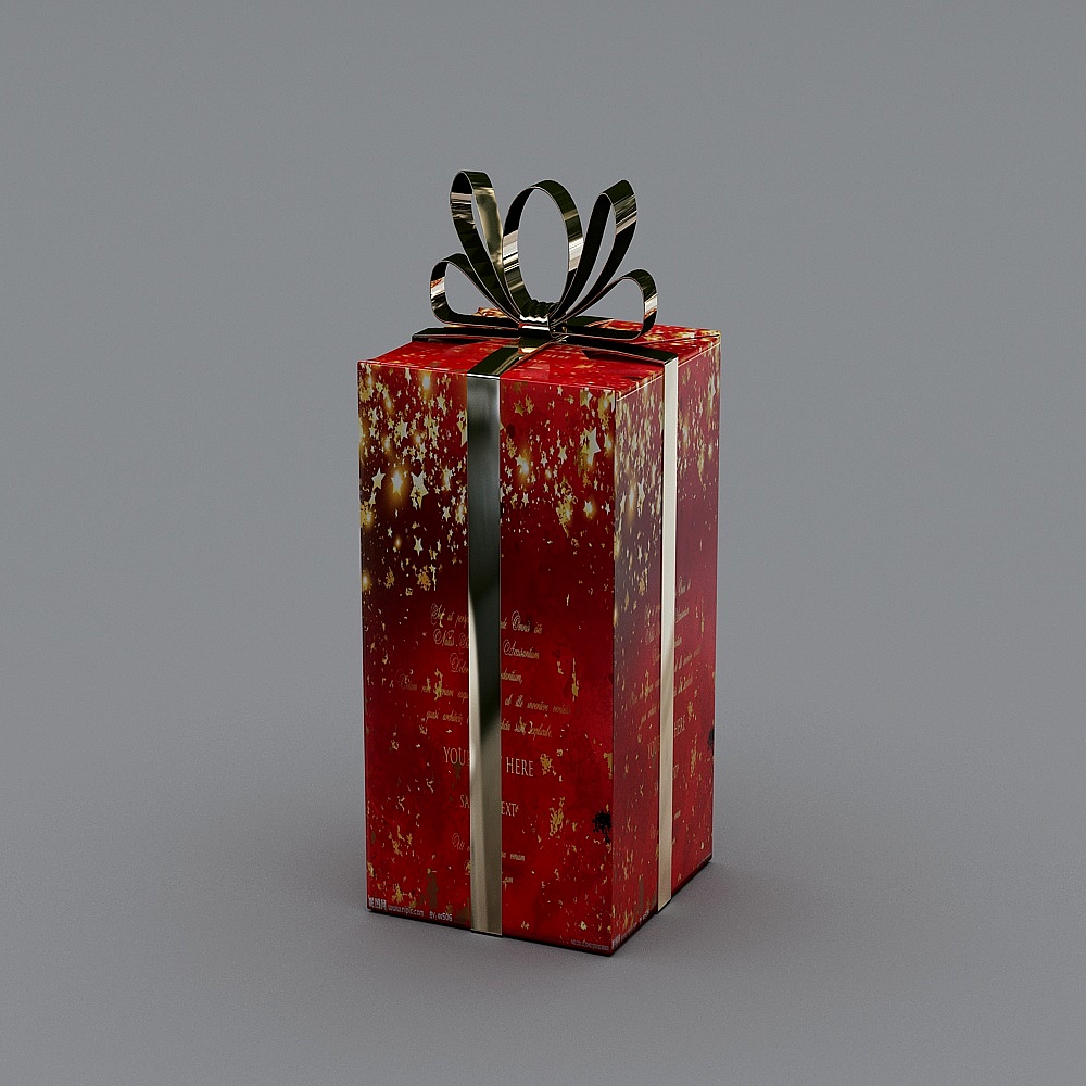 Festive Gift Box 3D model