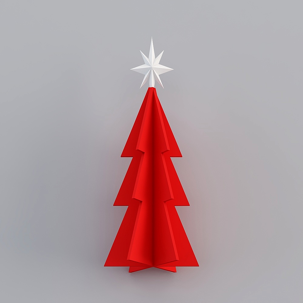 Charming Low-Polygon Christmas Tree 3D model