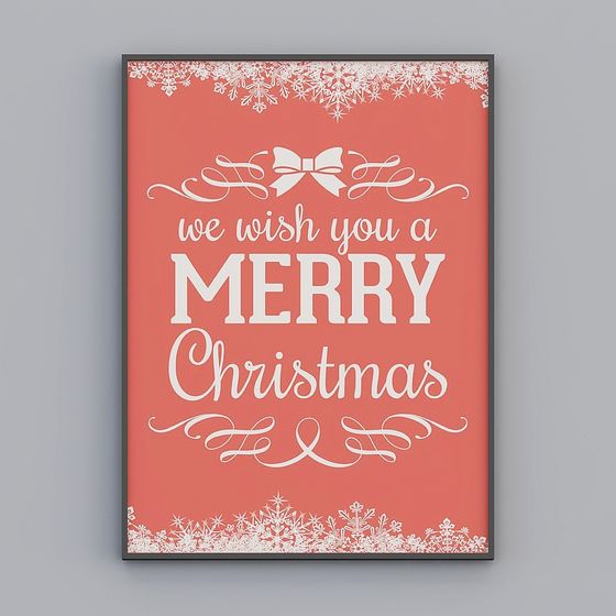 Merry Christmas Poster 3D model