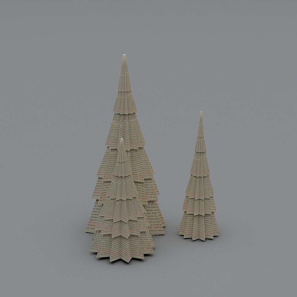 Unique Newspaper Christmas Tree 3D model